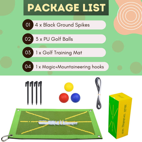 Golf Training Mat, Multifunctional Golf Practice Mat for Swing Detection Batting, Indoor/Outdoor Golf Hitting Mat Golf Training Aid Equipment