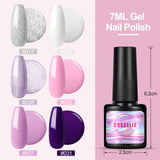 Gel Nail Set for Beginner,6 Pcs Gel Nail Polishes Soak off Gel Nail Polish Base Coat Top Coat 6W U V Nail Lamp and Nail Manicure Tools Decoration for Nail Salon