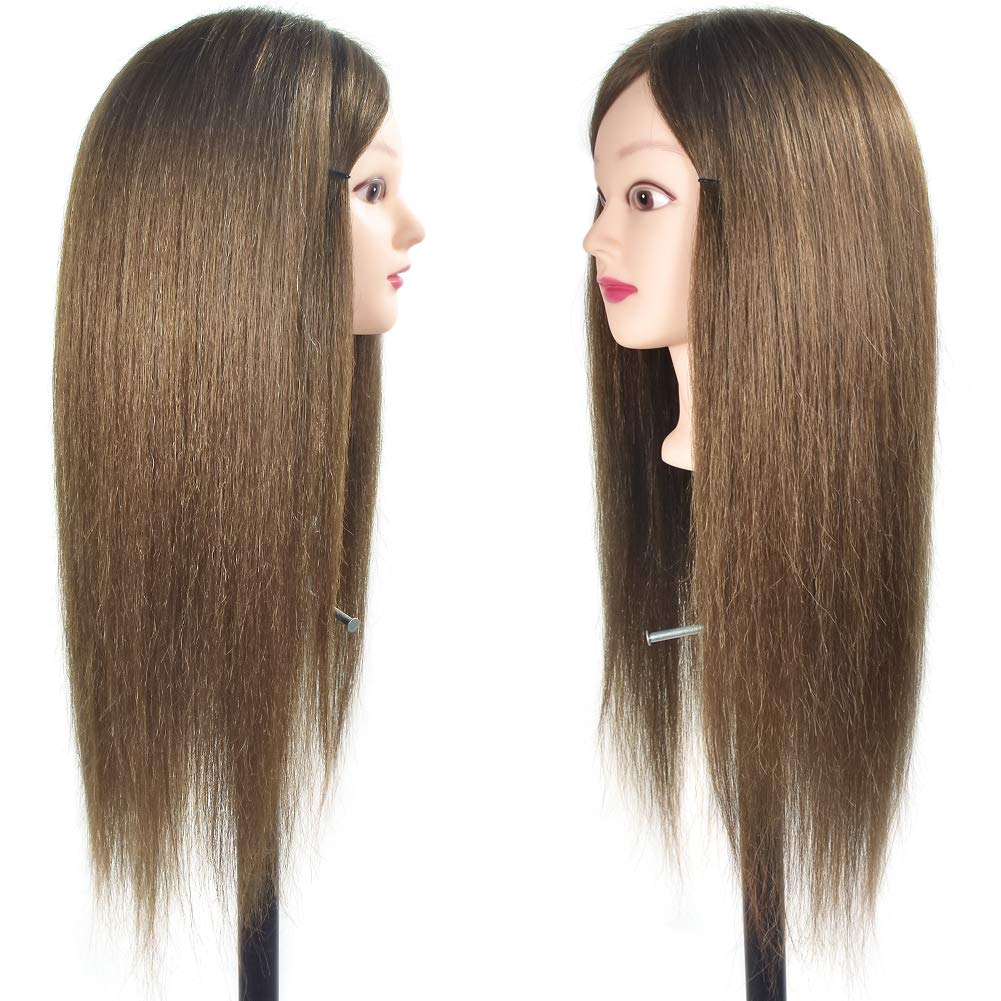 Female Cosmetology Mannequin Head with 90% Human Hair 20" Manikin Head for Hairdressing