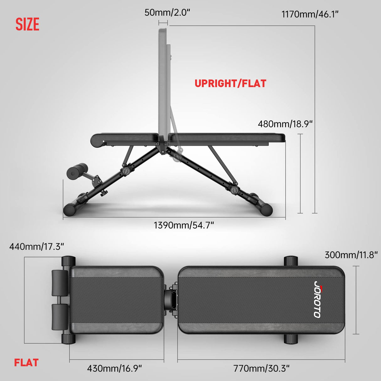 Adjustable Weight Bench - Foldable 700 Pounds Load Strength Training Benches for Full Body Workout Bench Press (With Fast Auto-lock Adjustments)