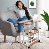 Adjustable Height Standing Large Desk,Portable Laptop Computer Desk,Office Furniture Small Spaces Desk Sofa Bedside Desk Learn Play Game Desk,Wheels Movable Storage Desk