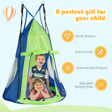 100cm 2 in 1 Kids Detachable Tree Tent Swing Set, Nest Hammock Chair and Swing Seat, Giant Hanging Pod Play House Adjustable Hanging Ropes, 300KG Capacity, Hanging Tree House Tent for Children