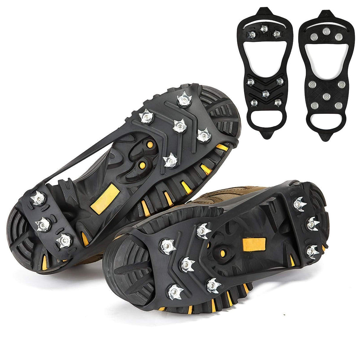 Crampons for Boots, crampons for Hiking and Anti-Skid, Walking Traction Cleats for Walking on Snow and ice, Upgraded Stainless Steel Cleats, The Best Choice for Winter Hiking Gear