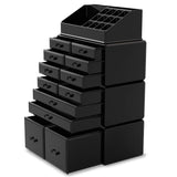 Makeup Cosmetic Organiser Storage Box Case with 12 Drawers (Black)