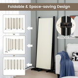 6-Panel Folding Room Divider, 1.72m Rolling Privacy Screen with Lockable Wheels, Portable Wall Divider and Separator, Freestanding Privacy Protection for Living Room, Bedroom, Office