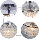 Mini Crystal Chandelier Ceiling Light Fitting Hallway Lights Ceiling Light 3 Tiers Crystal Raindrop Chandelier for Bedroom Living Room Dining Room (Chrome)