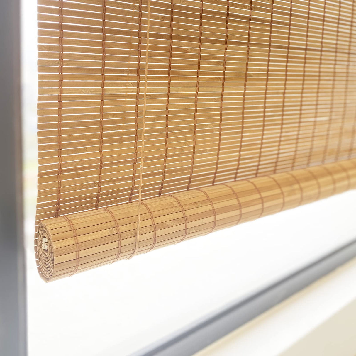 Bamboo Blinds, 34" W x 60" H Roman Window Shades for Home Office Hotel, Roll Up Blinds and Shades for Patio Indoor Outdoor Porch