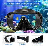 Snorkel Set Adults-Anti-Fog Film Scuba Snorkeling Diving Mask with Impact Resistant Temperred Glass|Dry Top Snorkel,2 Mouthpieces 1 Waterproof Case Included