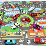 Kids Play Mat-Fun Play mat for Kids Educational Traffic Kids Play Mat-Include 6 Cars Washable,Waterproof PVC Non-Slip Fabric Large mat for Play Area, Playroom and Bedroom(130x100cm)