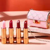 Velvet Matte Lipstick Set with Glamour Chain Pouch,2023 New Velvet Matte Lipstick Set with Glamour Chain Pouch (Set A(4 Lipsticks))