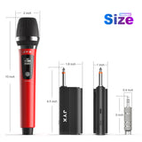 Wireless Microphones, UHF Dual Cordless Handheld Dynamic Mic with Receiver 1/4'' Plug, (160ft Range)-Auto Connect, Metal Rechargeable Karaoke Microphones for Party, Wedding, DJ, Class, Speech, Church