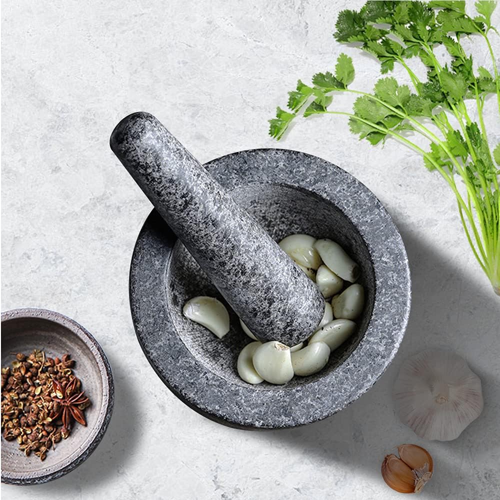 Solid Stone Food Preparation Unpolished Granite Spice Herb Grinder Kitchen Tools