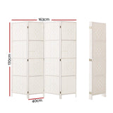 Artiss 4 Panel Screen Room Divider Pine Wood Partition Stand - White