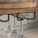 Industrial Vintage Style Wood Metal 3 Tiers Kitchen Serving Trolley with Wine Rack