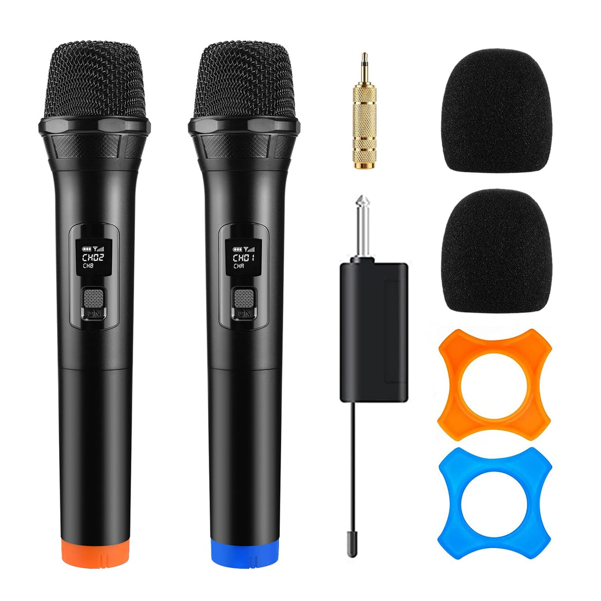 Wireless Microphone FerBuee Dual Professional Cordless Dynamic Mic Handheld Microphone System for Amplifier, PA System, Karaoke, Meeting, Party, Church, DJ, Wedding, 100ft