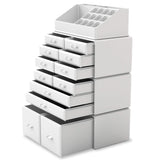 Readaeer Makeup Cosmetic Organizer Storage Drawers Display Boxes Case with 12 Drawers (White)