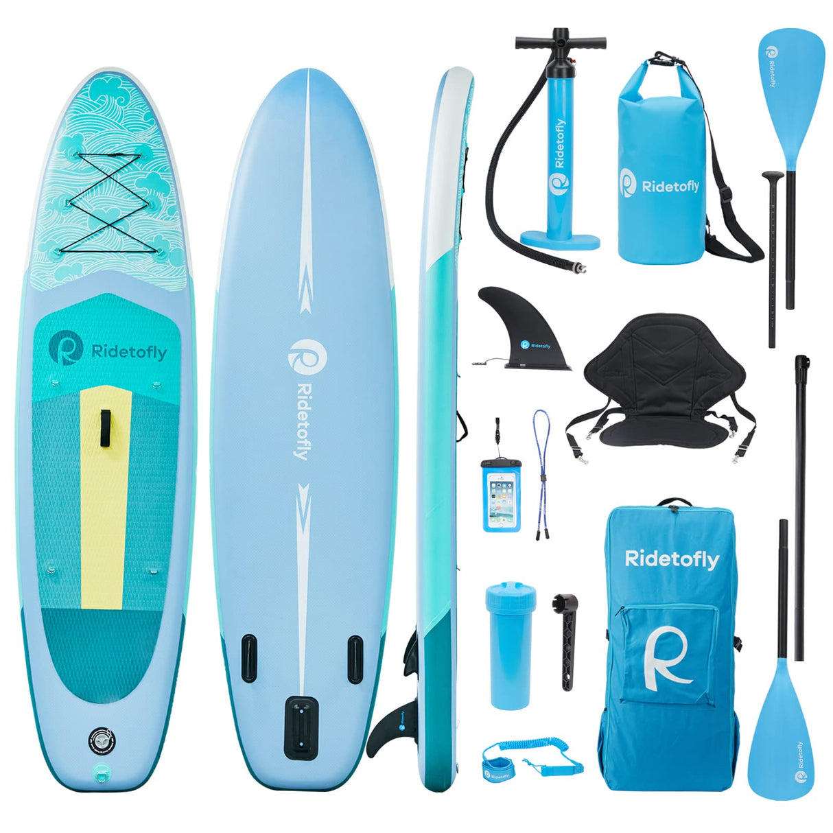 Stand Up Paddle Board, 10.6'x32''x6'' Inflatable Paddle Board with SUP Accessories, Included Hand Pump, Adjustable Paddle/ Seat, Waterproof Bag, for Yoga, Fishing, Touring