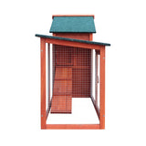 Rabbit Hutch, 210 x 45 x 85cm Chicken Coop with Wooden Frame Outdoor Pet Hutch