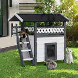 Cat House Shelter Rabbit Hutch Outdoor Wooden Small Dog Pet Houses Kennel Indoor