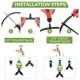 Drip Irrigation Kit 82ft/25M Irrigation System with Timer and Adjustable Shunt Tube Automatic DIY Patio Misting Plant Watering System with Tubing Hose Nozzles Connectors Sprinkler Barbed Fittings