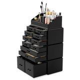 Makeup Cosmetic Organiser Storage Box Case with 12 Drawers (Black)