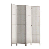 Artiss 4 Panel Screen Room Divider Pine Wood Partition Stand - White