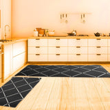 Non Slip Kitchen Floor Mat Anti-Fatigue Waterproof Home Floor Rug PVC Ergonomic Comfort Mat Relieve Plantar Pressure for Long Standing People(Black, 45cm x 180cm)