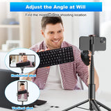 60" Cell Phone Selfie Stick Tripod,Smartphone Tripod Stand All-in-1 with Integrated Wireless Remote,Portable,Lightweight,Extendable Phone Tripod for 4''-7'' iPhone and Android