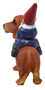 Funny Guy Mugs Gnome and a Dachshund Garden Gnome Statue- Indoor/Outdoor Garden Gnome Sculpture for Patio, Yard or Lawn