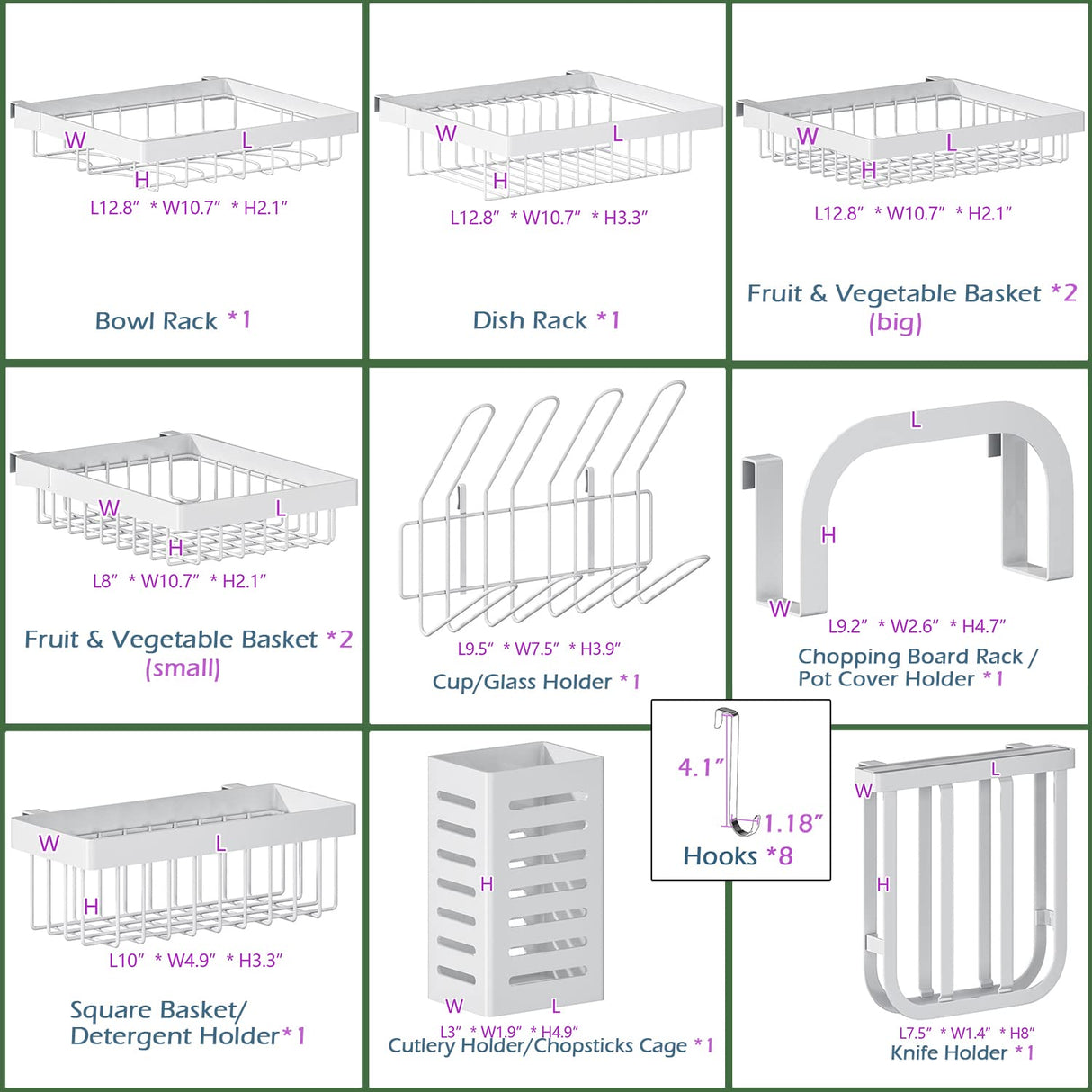 Adjustable Dish Drying Rack Over Sink (33"-45") 3 Tier, 2 Cutlery Holders Large Drainer for Kitchen Storage Counter Organization, Stainless Steel Dish Rack Display (Sink Size≤44inch, White)