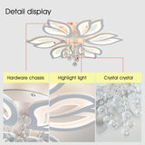 Dimmable Modern Ceiling Light, 56W LED Flower Ceiling Lamp, White Acrylic Flower Light Fixture, 6-Head Flush Mount Chandelier Ceiling with Remote, Ideal for Bedroom Kitchen Dining Room Lighting