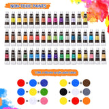 Acrylic Paint Set with 8 Pianting Brushes, Ohuhu 48 x 12ml Colors Artist's Acrylic Painting Kit