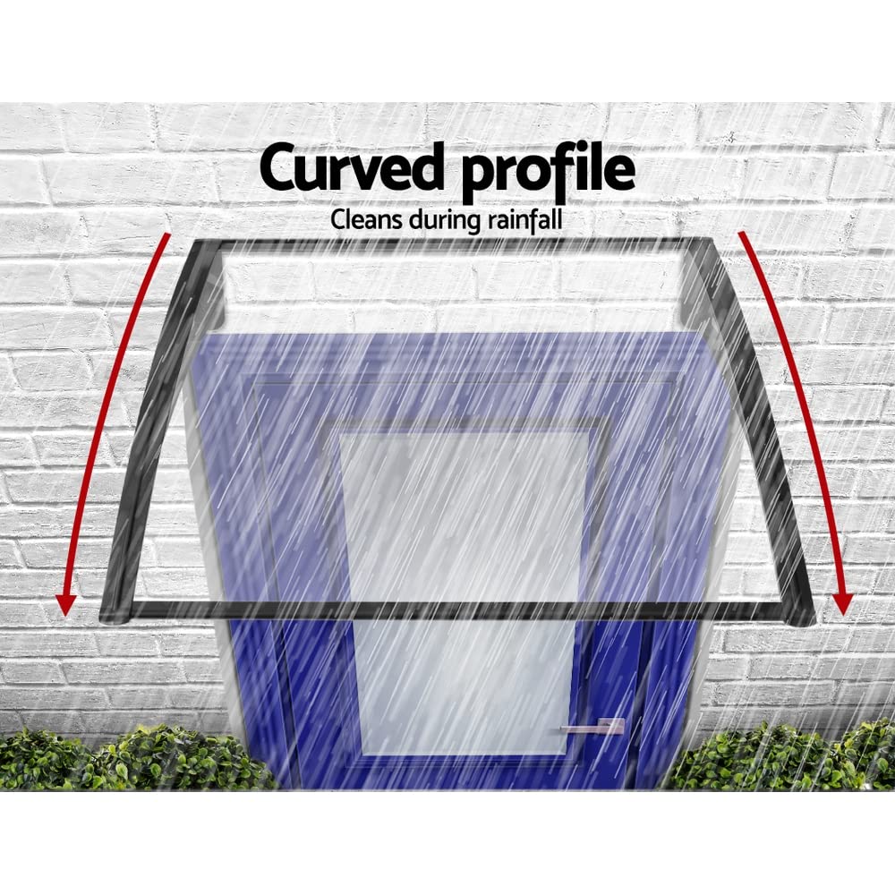 Instahut Window Door Awning Outdoor Solid Polycarbonate Canopy1mx2m