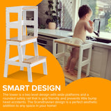 Kitchen Helper Tower Stable and Safe Smart Design - Multi-use Step Stool