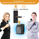 Wireless Microphone FerBuee Dual Professional Cordless Dynamic Mic Handheld Microphone System for Amplifier, PA System, Karaoke, Meeting, Party, Church, DJ, Wedding, 100ft