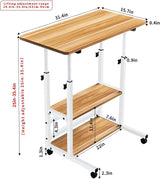 Adjustable Height Standing Large Desk,Portable Laptop Computer Desk,Office Furniture Small Spaces Desk Sofa Bedside Desk Learn Play Game Desk,Wheels Movable Storage Desk