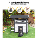 Cat House Shelter Rabbit Hutch Outdoor Wooden Small Dog Pet Houses Kennel Indoor