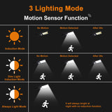 Led Solar Street Lights Outdoor, 2 Pack 120 Led Remote Control Solar Parking Lot Lights Wireless Ip65 Motion Sensor Solar Security Wall Light with 3 Modes for Garden, Street, Deck, Yard, Garage, Patio