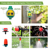 Drip Irrigation Kit 82ft/25M Irrigation System with Timer and Adjustable Shunt Tube Automatic DIY Patio Misting Plant Watering System with Tubing Hose Nozzles Connectors Sprinkler Barbed Fittings