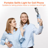 Portable Selfie Light,Rechargable 60 LED Phone Light with Clip & Double 1/4" Screw Hole,2500k-9000K Dimmable Camera Light for iPhone,Android,Laptop,Tablet,Selfie/Video Conference