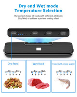 Vacuum Sealer Machine, Automatic Food Sealer With Air Sealing System, Dry & Moist Modes, Led Indicator Light, Food Vacuum Sealer for Food Preservation,package with 15 Pack Vacuum Sealer Bags