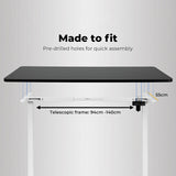 Electric Standing Desk, 120 X 60cm Height Adjustable Sit Stand Desk, 4 Height Memory Home Office Desk, Whole Piece Computer Workstations with Telescopic Frame (Black Top + White Frame)