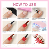 Gel Nail Set for Beginner,6 Pcs Gel Nail Polishes Soak off Gel Nail Polish Base Coat Top Coat 6W U V Nail Lamp and Nail Manicure Tools Decoration for Nail Salon