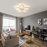 Modern Ceiling Light,23.6” Dimmable LED Chandelier Flush Mount Ceiling Lights,Remote Control Acrylic Leaf Ceiling Lamp Fixture for Living Room Dining Room Bedroom 60W