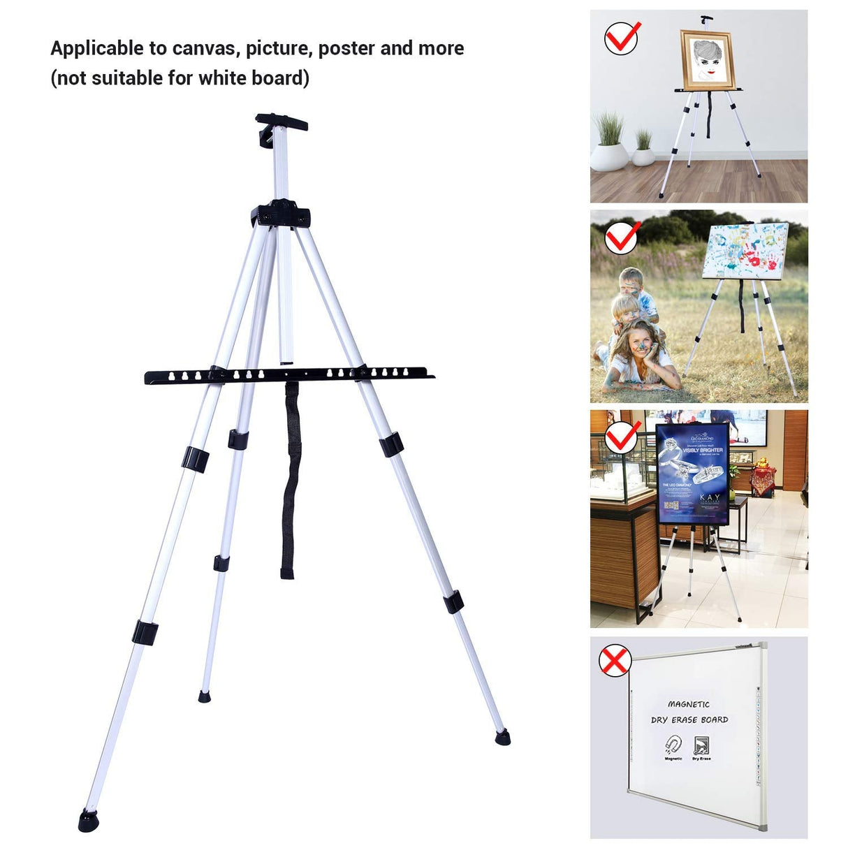 Artist Easel Aluminum Field Easel Stand with Bag for Table-Top/Floor