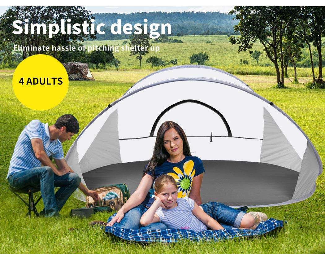 Mountview Pop Up Tent Camping Beach Tents 4 Person Portable Hiking Shade Shelter