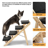 Pet Scene 4 Steps Dog Ramp Wooden Pet Stairs 2in1 Foldable Dog Stairs for Bed Car Couch Sofa Puppy Cat Ladder Portable Dog/Cat Ladder Up to 60KG