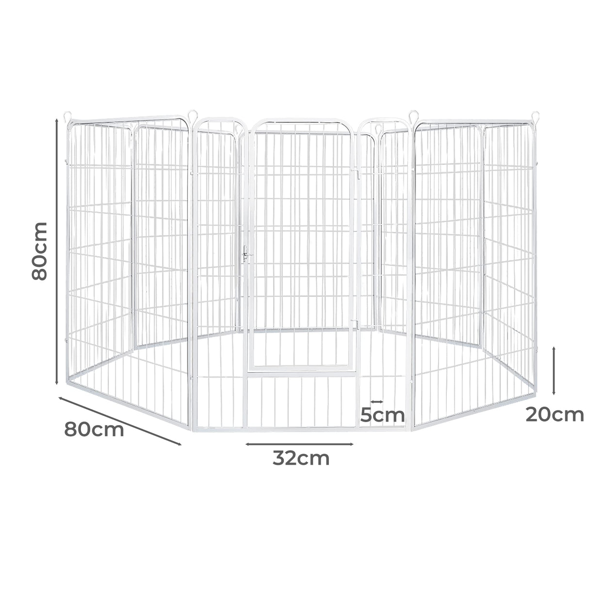 8 Panel 32'' Pet Dog Playpen Puppy Exercise Cage Enclosure Fence Metal