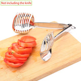 Best Utensils Tomato Slicer Lemon Cutter Multipurpose Handheld Round Fruit Tongs Stainless Steel Onion Holder Easy Slicing Kiwi Fruits & Vegetable Tools Kitchen Cutting Aid Gadgets Tool