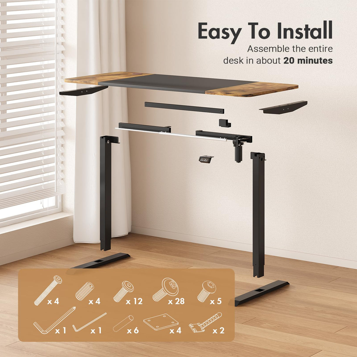 Electric Standing Desk,Ergonomic Sit Stand Desk Height Adjustable Motorised Computer Workstation 140cm Splice Desktop